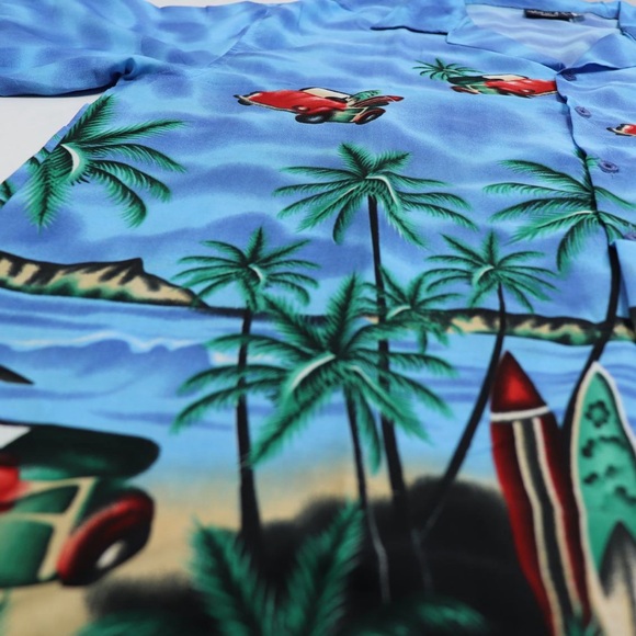 Pacific Co. Summer Casual Hawaiian Men’s XL Volkswagen Bug Button Up Shirt - Picture 3 of 10